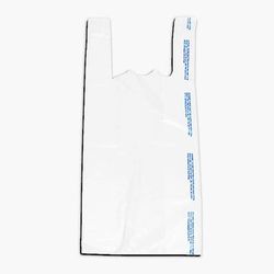 LK Packaging CT2024W Plastronic T-Shirt Bag w/ Handle - 24"L x 12"W x 8" SG, 0.65 mil HDPE, White, Case of 1000