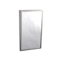 Gamco FT-18X30 Fixed-Position Tilt Mirror - 18" x 30", Satin Stainless, Silver