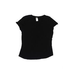 Anko Baby Short Sleeve T-Shirt: Black Solid Tops - Kids Girl's Size 8