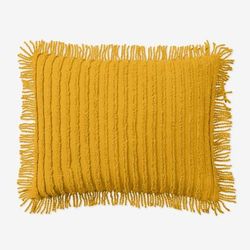 Chenille 100% Cotton Sham by BrylaneHome in Yellow (Size STAND) Pillow