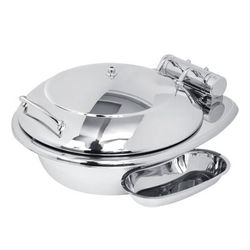 Eastern Tabletop 3938 6 qt Round Induction Chafer w/ Hinged Lid, Stainless Steel