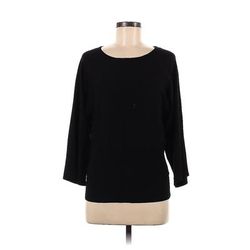 Cable & Gauge Pullover Sweater: Black Tops - Women's Size Medium