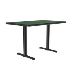 Correll BTT3060-39-09-09 Rectangular Dining Height Table w/ Green Laminate Top - 60"W x 30"D, Cast Iron Base