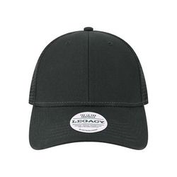 LEGACY LPS Lo-Pro Snapback Trucker Cap in Black size Adjustable | 65/35 cotton/polyester