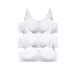 Plus Size Women's 3-Pack Cotton Wireless Bra by Comfort Choice in White Pack (Size 52 D)