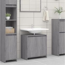 vidaXL Armadietto Bagno Grigio Sonoma 60x33x61 cm in Legno Multistrato