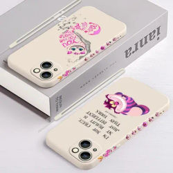 Alice in Wonderland Cheshire Cat For Apple iPhone 14 13 12 11 Pro Max Plus XS XR X 8 7 SE Liquid