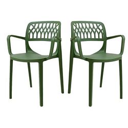 Elsa Set of 4 Stackable Armchair-Green - Hospitality Rattan RBO-ELSA-GRE-AC-SET4