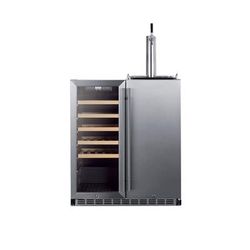 Summit SWBC3041 30" Dual Zone Draft Wine System/Cellar with 1/6 Size Keg Capacity - Stainless, 115v, Silver