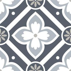 Set of 20 Peel-and-Stick Floor Tiles by RoomMates in Dublin Slate Floral