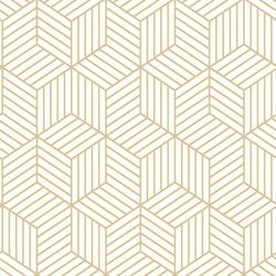 Peel And Stick Wallpaper by RoomMates in Striped Hexagon White Gold