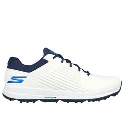 Skechers Men's GO GOLF Elite 5 - GF Shoes | Size 10.5 | White/Navy | Synthetic/Textile | Arch Fit