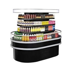 Turbo Air TIOM-20RSRB-N 48" Vertical Island Open Air Cooler w/ 4 Levels, 220v/1ph, Black