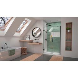 Dreamline DreamLine Unidoor-LS 42 - 43 inch W x 72 inch H Frameless Hinged Shower Door in Matte Black SHDR-2042723-09
