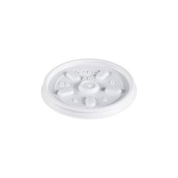 Dart 6JL Vented Lid for Foam Cups & Containers - Polystyrene, White, Case of 1000