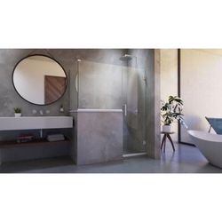 Dreamline DreamLine Unidoor Plus 54 inch W x 30 3/8 inch D x 72 inch H Frameless Hinged Shower Enclosure in Brushed Nickel SHEN-2424303430-04