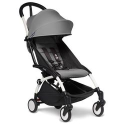 Babyzen YOYO2 Ultra Compact Complete 6+ Stroller with Bassinet & Rolling Bag Bundle - White/Grey