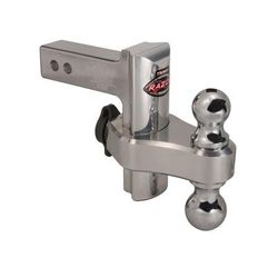 Trimax Razor 6in Aluminum Adjust Hitch-Dual Ballw/ Keyed Alike Ball Mount Receiver Lock Double Tow Balls TRZ6AL