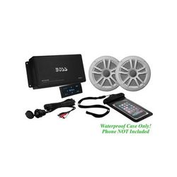 Boss Audio Marine Package - 500W Bluetooth Amplifier and One Pair of 6.5in Speakers Black/Silver ASK902B.6