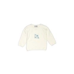 525 Girl Pullover Sweater: White Grid Tops - Size Large