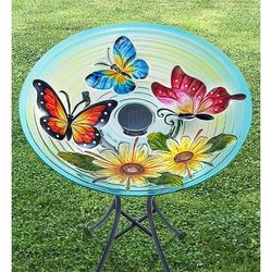 1-800-Flowers Seasonal Gift Delivery Solar Butterfly Birdbath