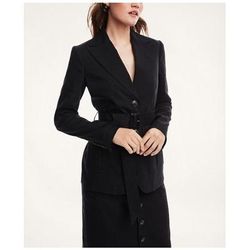 Brooks Brothers Women's Stretch Linen Belted Jacket | Black | Size 4