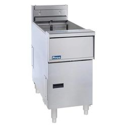 Pitco SE18RS-4FD 220/1 Commercial Electric Fryer - (4) 90 lb Vats, Floor Model, 220v/1ph, Stainless Steel