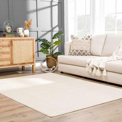 Koume 6'7" x 9' Modern Rose Cream Area Rug - Hauteloom