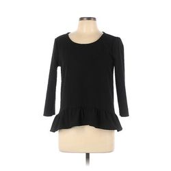 Ann Taylor 3/4 Sleeve Top Black Sweetheart Tops - Women's Size Medium