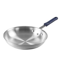 Winco AFP-14A-H Gladiator 14" Aluminum Frying Pan w/ Solid Silicone Handle, Solid Handle with Silicone Sleeve, Natural Finish, Blue