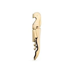 Gold Signature Double Hinged Corkscrew by Viski in Metallic