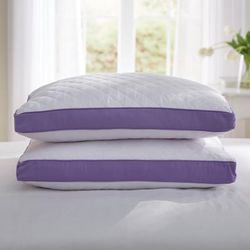 Gusseted Density Pillow 2-Pack by BrylaneHome in Extra Firm Lavender (Size PSTAND)