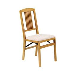 Simple Mission Wood Folding Chairs, Set Of 2 by Stakmore in Oak