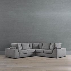 Declan Modular Collection - Right-Facing Sofa, Right-Facing Sofa in Harbor Velvet InsideOut Performance - Frontgate