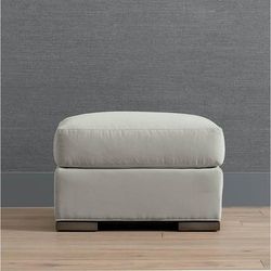 Edessa Ottoman - Pewter Kent Performance Leather - Frontgate