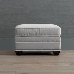 Warren Ottoman - Java Ross Performance Leather - Frontgate