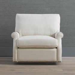 Kahli Swivel Lounge Chair - Snow Poppy - Frontgate