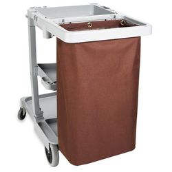 Hospitality 1 Source RHCBG33BR Polyester Housekeeping Bag w/ Grommets - 17"W x 11"D x 33"H, Brown