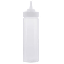 Tablecraft 11253C 12 oz Squeeze Dispenser, Wide Mouth, Polyethylene, Natural