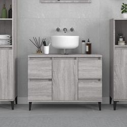 vidaXL Mobile Lavabo Grigio Sonoma 80x33x60 cm in Legno Multistrato