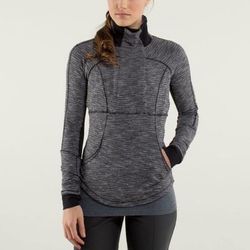 Lululemon Athletica Tops | Lululemon Base Runner 1/2 Zip Sz 4 In Coco Pique Black White / Black | Color: Black/Tan/White | Size: 4