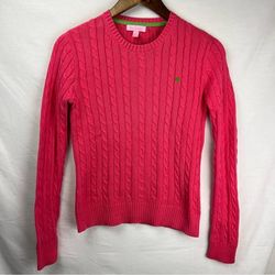 Lilly Pulitzer Sweaters | Lilly Pulitzer Pink Cable Knit Sweater Women’s Size Xs | Color: Pink | Size: Xs