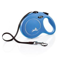 Blue 8m Large New Classic Tape Lead flexi Dog Leads & Collars