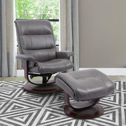 Parker Living Knight - Ice Manual Reclining Swivel Chair and Ottoman - Parker House MKNI 212S-ICE