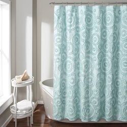 Keila Shower Curtain Blue Single 72x84 - Triangle Home Fashions 16T003120