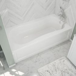 Aquatic Vecelli 72 Inch Acrylic Alcove Left-Hand Drain Bathtub - White 7872620L-WH