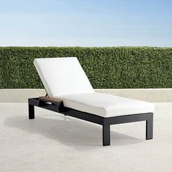 Calhoun Aluminum Chaise in Matte Black Finish - Quick Dry, Sailcloth Seagull - Frontgate