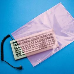 LK Packaging FAS40508 Open Ended Anti Static Bag - 8"L x 5"W, 4 mil LDPE, Pink