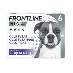 Frontline Plus Spot On | L (20-40kg) | 6 Pipettes | Dog Flea & Tick Treatment
