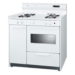 Summit WNM4307KW 36" Deluxe Gas Stove w/ Electronic Ignition, White, 2.92-cu ft, Natural Gas